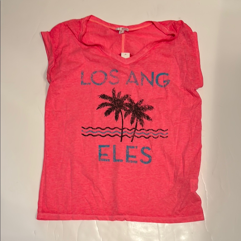 Nwt Bongo Pink Los Angeles Thin Tee S Trend Zone Casual